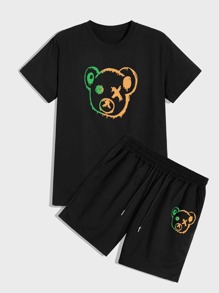 Guys Cartoon Graphic Tee & Track Shorts