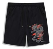Guys Chinese Dragon Graphic Drawstring Shorts