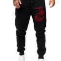 Guys Chinese Dragon Graphic Drawstring Sweatpants