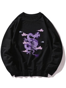 Guys Chinese Dragon Graphic Sweatshirt