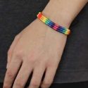 Guys Color Block Braided Bracelet