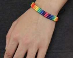 Guys Color Block Braided Bracelet