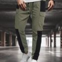 Guys Color Block Flap Detail Pants