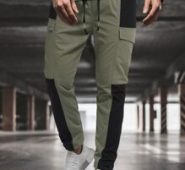 Guys Color Block Flap Detail Pants