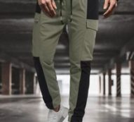 Guys Color Block Flap Detail Pants