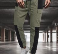 Guys Color Block Flap Detail Pants