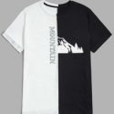 Guys Colorblock Letter Mountain Graphic Tee