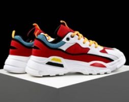 Guys Colorblock Mesh Panel Chunky Sneakers