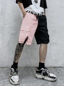 Guys Colorblock Pocket Patched Shorts