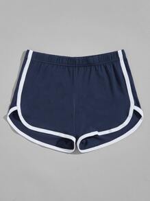 Guys Contrast Binding Sleep Shorts