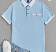 Guys Contrast Collar Polo Shirt