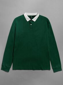 Guys Contrast Collar Polo Shirt