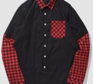 Guys Contrast Gingham Button Front Pocket Shirt