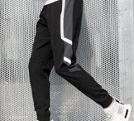 Guys Contrast Panel Drawstring Sweatpants