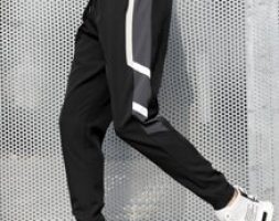 Guys Contrast Panel Drawstring Sweatpants