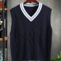 Guys Contrast Trim Sweater Vest