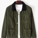 Guys Corduroy Contrast Collar Jacket Without Tee