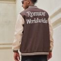 Guys Corduroy Letter Colorblock Baseball Jacket