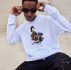 Guys Figure & Letter Graphic Drawstring Hoodie