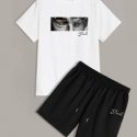 Guys Figure & Letter Graphic Tee With Shorts