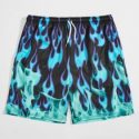 Guys Fire Graphic Drawstring Shorts