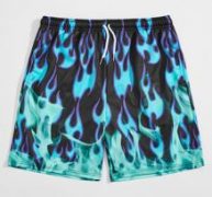 Guys Fire Graphic Drawstring Shorts