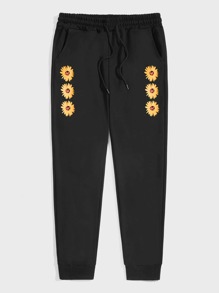 Guys Floral Graphic Drawstring Sweatpants