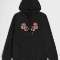 Guys Floral Graphic Pocket Drawstring Hoodie