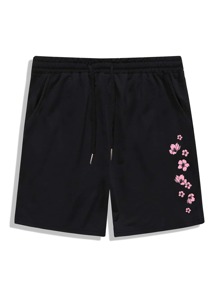 Guys Floral Print Drawstring Shorts