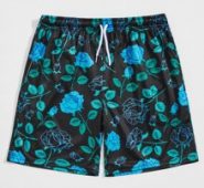 Guys Floral Print Drawstring Shorts