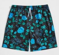 Guys Floral Print Drawstring Shorts