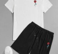 Guys Floral Tee & Drawstring Track Shorts