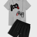 Guys Gamepad Print Tee & Drawstring Track Shorts