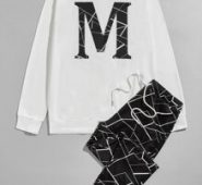 Guys Geo And Letter Graphic Pullover & Sweatpants