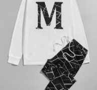 Guys Geo And Letter Graphic Pullover & Sweatpants