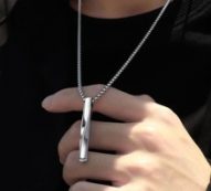 Guys Geo Pendant Chain Necklace