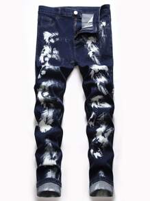 Guys Graphic Print Jeans