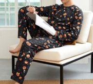 Guys Halloween Print PJ Set