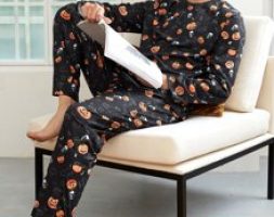 Guys Halloween Print PJ Set