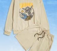 Guys Halloween Print Sweatshirt & Drawstring Track Shorts