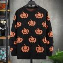 Guys Halloween Pumpkin Print Sweater