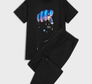 Guys Hand And Slogan Graphic Tee & Drawstring Waist Sweatpants