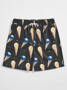 Guys Ice-Cream Print Shorts