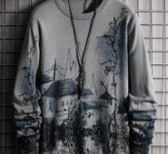 Guys Ink Painting Pattern Sweater