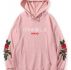 Guys Japanese Letter Rose Graphic Hoodie