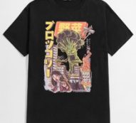 Guys Japanese & Monster Print Tee