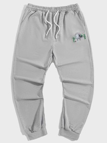 Guys Letter Alien Graphic Drawstring Sweatpants