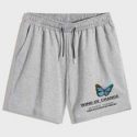 Guys Letter Butterfly Graphic Drawstring Shorts