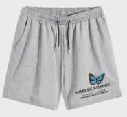 Guys Letter Butterfly Graphic Drawstring Shorts
