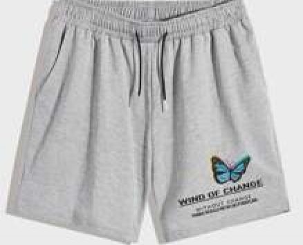 Guys Letter Butterfly Graphic Drawstring Shorts